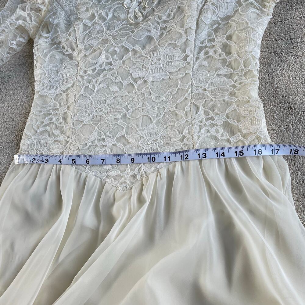 🔥VTG Jessica Howard Lace Embroider Puffed Sleeve Formal Wedding Romantic Dress - Picture 14 of 16